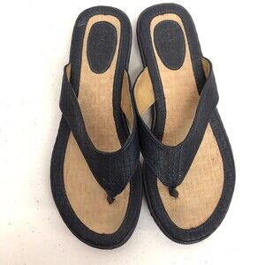 BOC Born Blue Vegan Faux Leather Thong Flip Flop Comfort Sandals Size 7 M